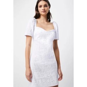 ELLIATT Feminise Textured White Puff Sleeve Mini Dress